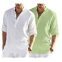 Men's Cotton Blend Casual Kurta Shirt, Regular fit Full Sleeve Short Straight Kurta Shirt for Men