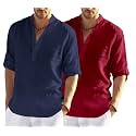 Men's Cotton Blend Casual Kurta Shirt, Regular fit Full Sleeve Short Straight Kurta Shirt for Men