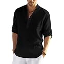 Men's Cotton Blend Casual Kurta Shirt, Regular fit Full Sleeve Short Straight Kurta Shirt for Men