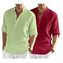 Men's Cotton Blend Casual Kurta Shirt, Regular fit Full Sleeve Short Straight Kurta Shirt for Men