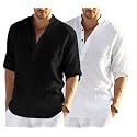 Men's Cotton Blend Casual Kurta Shirt, Regular fit Full Sleeve Short Straight Kurta Shirt for Men