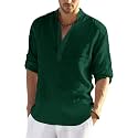 Men's Cotton Blend Casual Kurta Shirt, Regular fit Full Sleeve Short Straight Kurta Shirt for Men