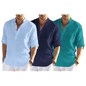 Mens Cotton Blend Combo Short Kurta with