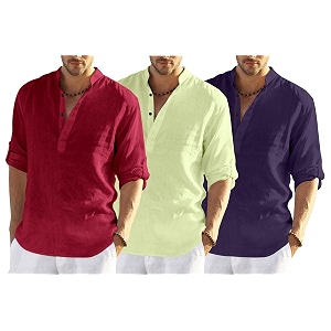 Mens Cotton Blend Combo Short Kurta with