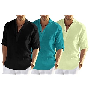Mens Cotton Blend Combo Short Kurta with