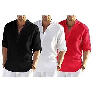 Mens Cotton Blend Combo Short Kurta with