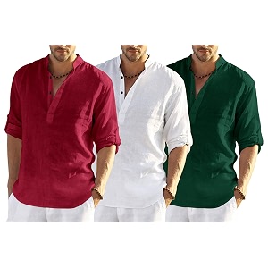 Mens Cotton Blend Combo Short Kurta with