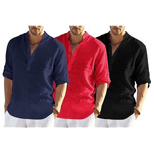 Mens Cotton Blend Combo Short Kurta with
