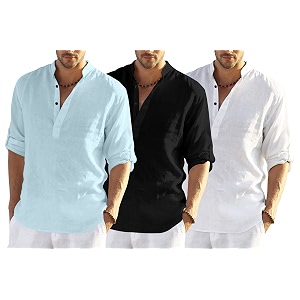 Mens Cotton Blend Combo Short Kurta with