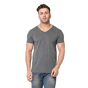 men39s cotton blend half sleeve v neck tshirt