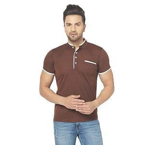 men39s cotton blend half sleeve henley t-shirt