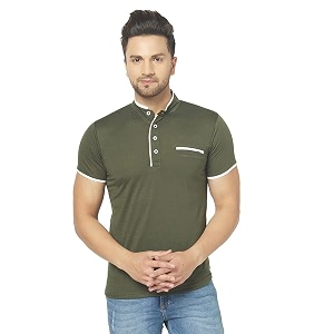 men39s cotton blend half sleeve henley t-shirt