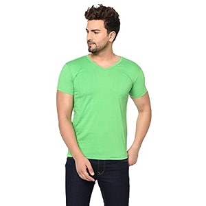 men39s cotton blend half sleeve v neck tshirt
