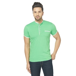men39s cotton blend half sleeve henley t-shirt