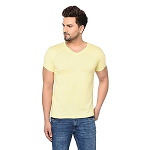 men39s cotton blend half sleeve v neck tshirt