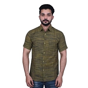 Mens Cotton Blend Half Sleeves Solid Casual