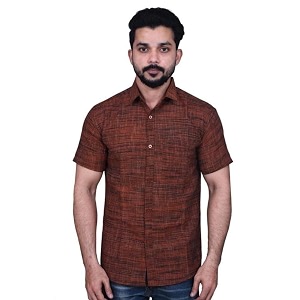 Mens Cotton Blend Half Sleeves Solid Casual
