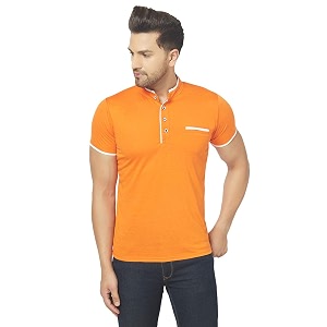 men39s cotton blend half sleeve henley t-shirt