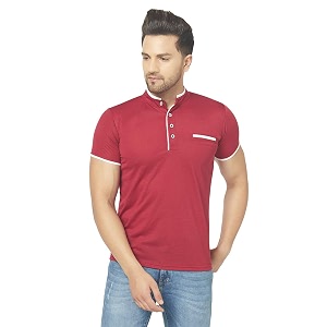 men39s cotton blend half sleeve henley t-shirt