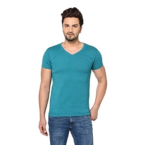 men39s cotton blend half sleeve v neck tshirt