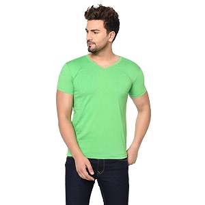men39s cotton blend half sleeve v neck tshirt