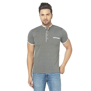 men39s cotton blend half sleeve henley t-shirt