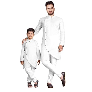 Mens Cotton Blend Kurta Pyjama Set