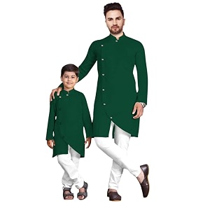 Mens Cotton Blend Kurta Pyjama Set