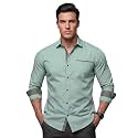 Men39s Cotton Blend Shirt with Solid Long