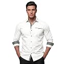 Men39s Cotton Blend Shirt with Solid Long