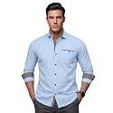 Men39s Cotton Blend Shirt with Solid Long