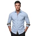 Men39s Cotton Blend Shirt with Solid Long
