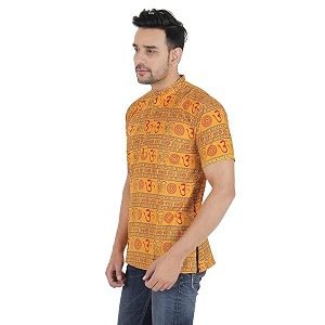 Mens Cotton Blend Straight Kurta
