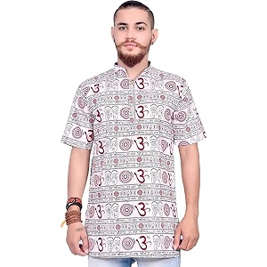 Mens Cotton Blend Straight Kurta