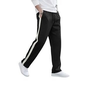 Mens Cotton Blend Track Pants Black with