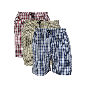 Mens Cotton Boxers Pack of 3 Multicolor