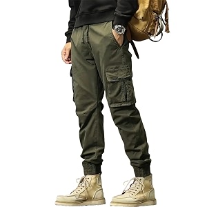 Mens Cotton Cargo Pants Multi-PocketComfortable Work Pants