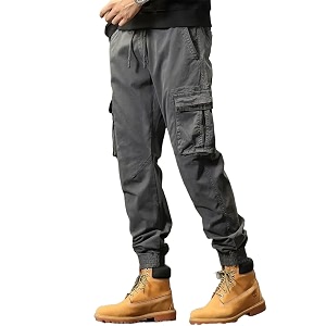 Mens Cotton Cargo Pants Multi-PocketComfortable Work Pants