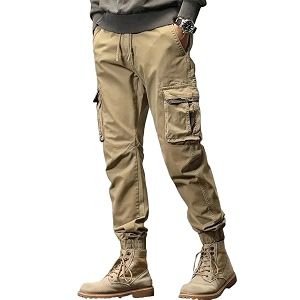 Mens Cotton Cargo Pants Multi-PocketComfortable Work Pants
