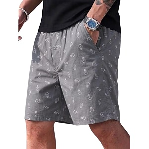 Mens Cotton Casual Shorts Striped Half Pants
