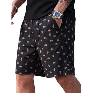 Mens Cotton Casual Shorts Striped Half Pants