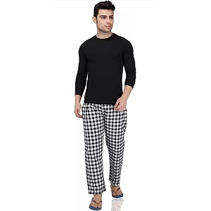 Mens Cotton Checkered Pajama