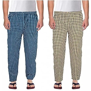 Mens Cotton Checkered Printed Pyjama Pajamas Colors