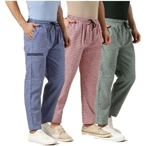 Mens Cotton Checkered Printed 3 4 Capri