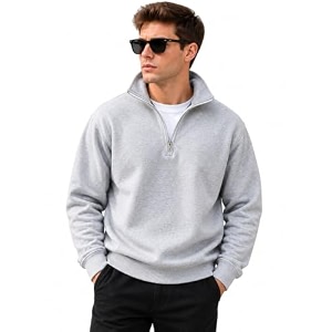 Mens Cotton Fleece Half Zipper Sweatshirt