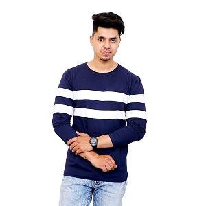 Mens Cotton Full Sleeves Round Neck Casual