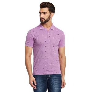 Mens Cotton Half Sleeves Printed Polo T-shirt-POLO105