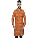 Men39s Cotton Long Kurta Multi-Coloured