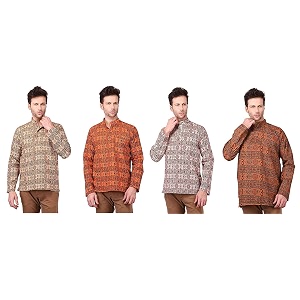 Mens Cotton Om Printed Full Sleeves Short