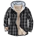 Men's Cotton Plaid Shirt Jacket Fleece Flannel Sherpa Button Down